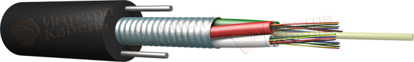 Кабель волоконно-оптический ИКСЛ-М4П-А48-2.7 (Канализационный, бронированный стальной гофрой, 48 волокон)
